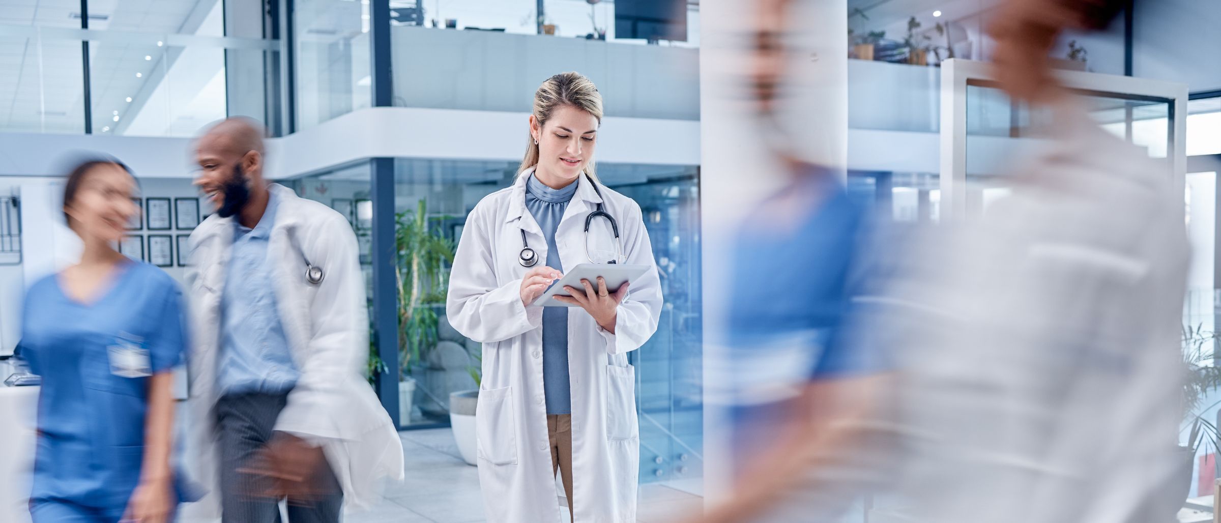 Pharma workers in medical office