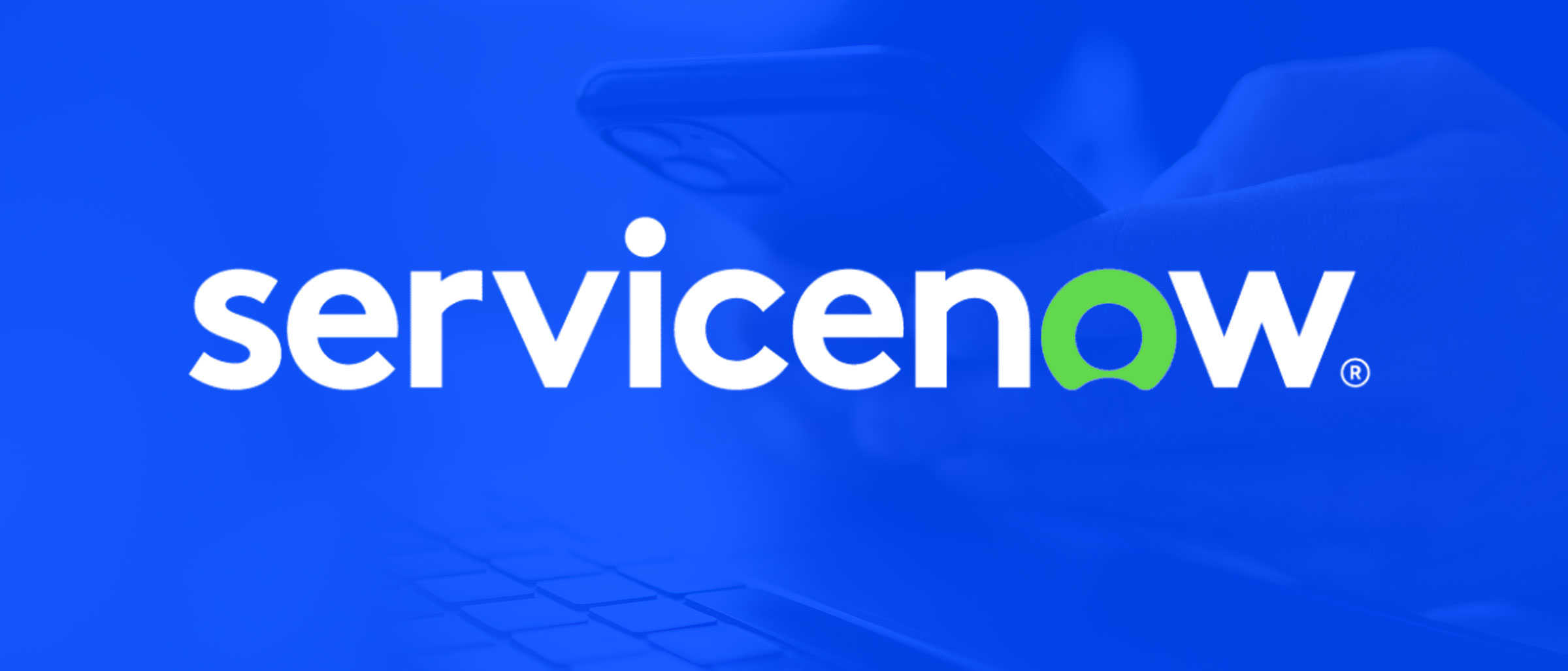 Servicenow logo on blue background